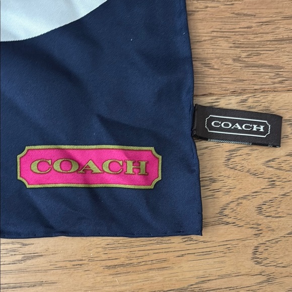 Coach Pink and Green Patterned Silk Scarf - Picture 2 of 8